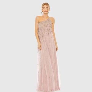 Mac Duggal Pink One Shoulder Dress